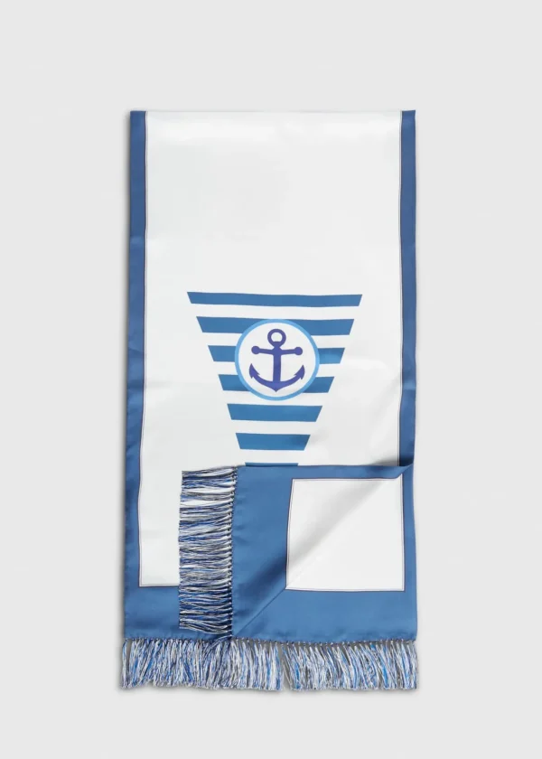 Anchor Printed Silk Scarf