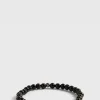 Black Agate Beads With Black Rhodium Plated Sterling Silver