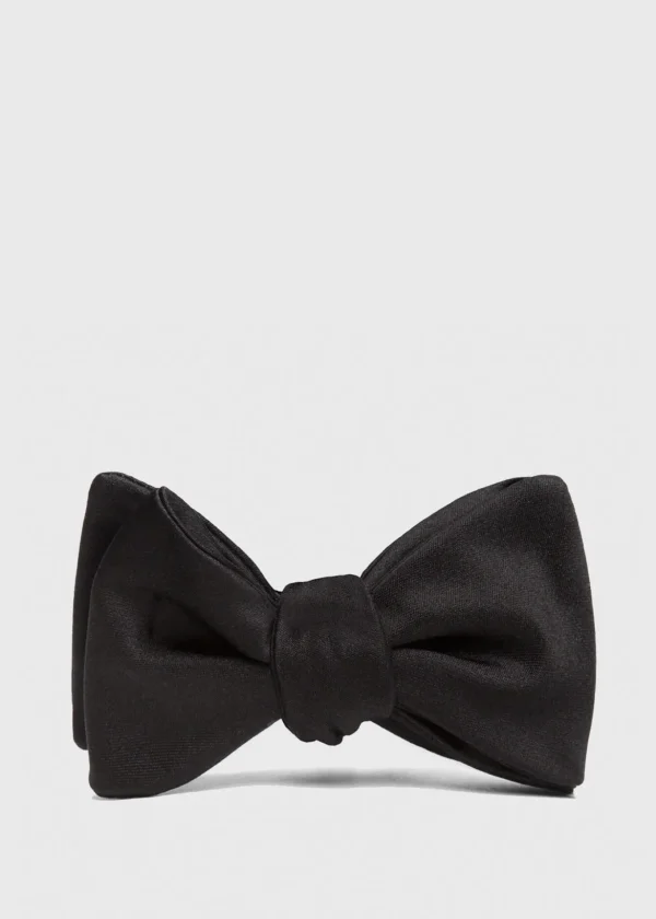 Black Formal Satin Bow Tie