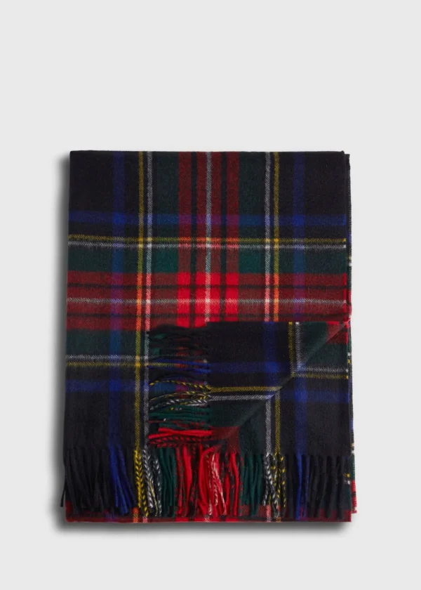 Black Tartan Plaid Cashmere Scarf