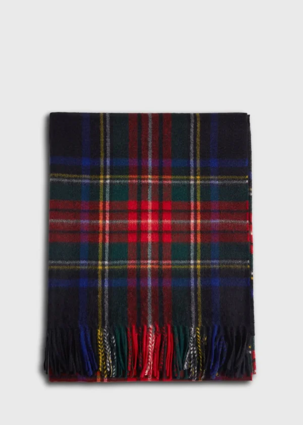 Black Tartan Plaid Cashmere Scarf