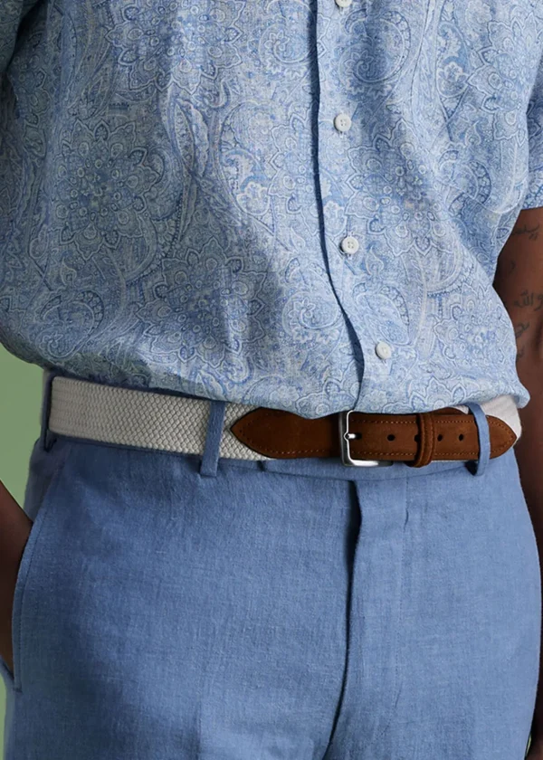 Braided Suede Trim Belt