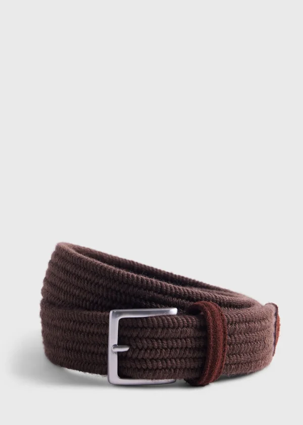 Braided Wool Belt With Suede Trim
