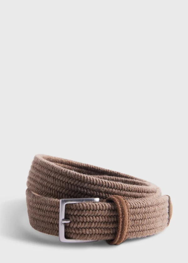 Braided Wool Belt With Suede Trim