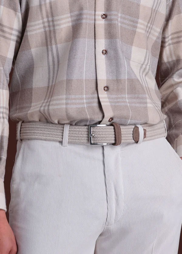 Braided Wool Belt With Suede Trim