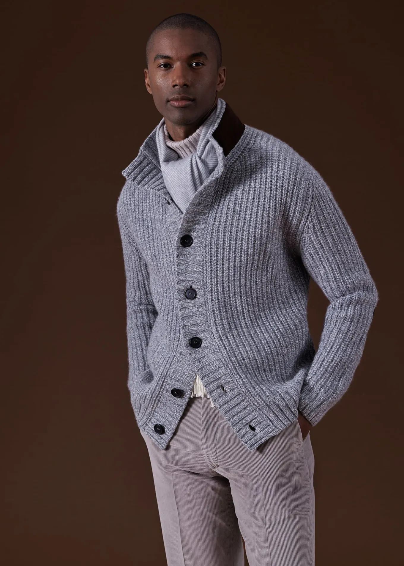 button_front_cardigan_wit_1.webp Button Front Cardigan With Suede Trim