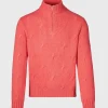Cable Cashmere Quarter Zip Sweater