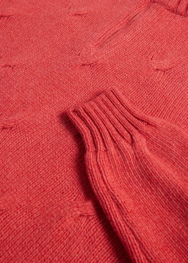 Cable Cashmere Quarter Zip Sweater