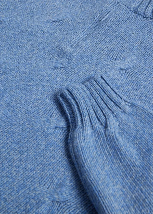 Cable Cashmere Quarter Zip Sweater