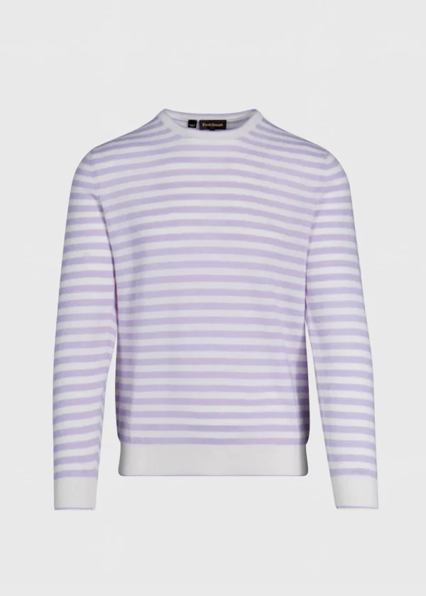 Cashmere & Linen Striped Crewneck Sweater