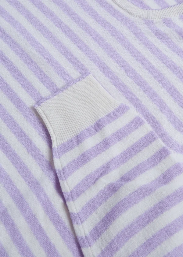 Cashmere & Linen Striped Crewneck Sweater
