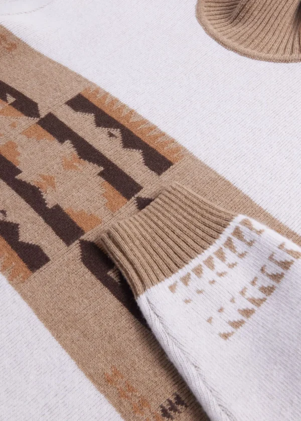 Cashmere & Wool Intarsia Turtleneck Sweater
