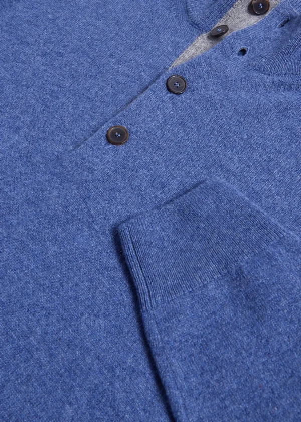 Cashmere Button Mock Sweater