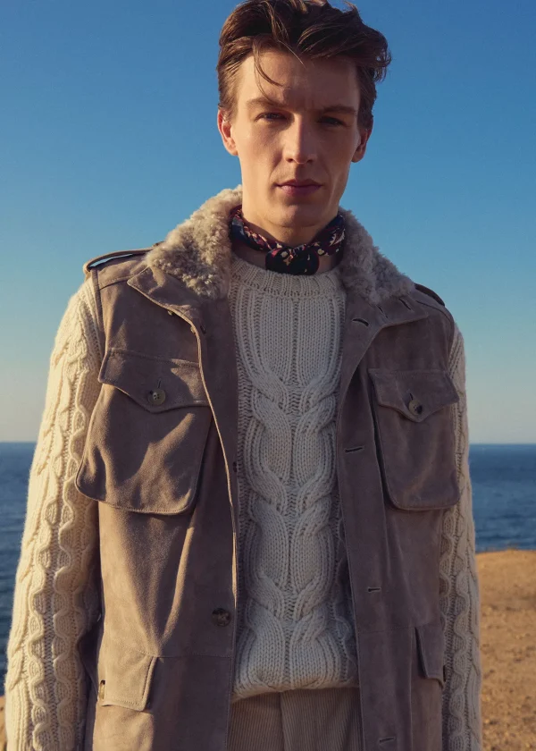 Cashmere Cable And Rib Crewneck Sweater