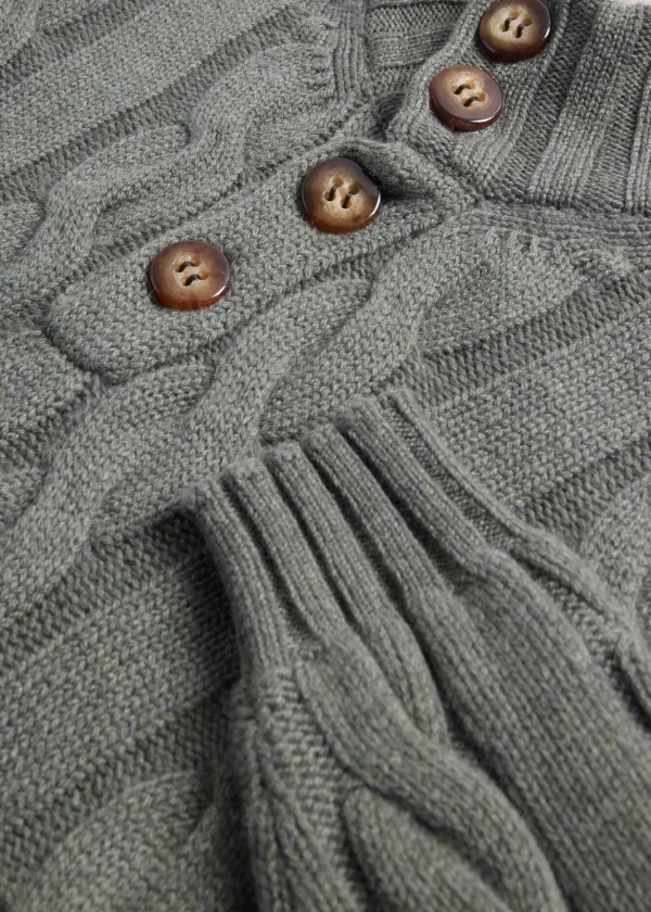 Cashmere Cable Mock Neck
