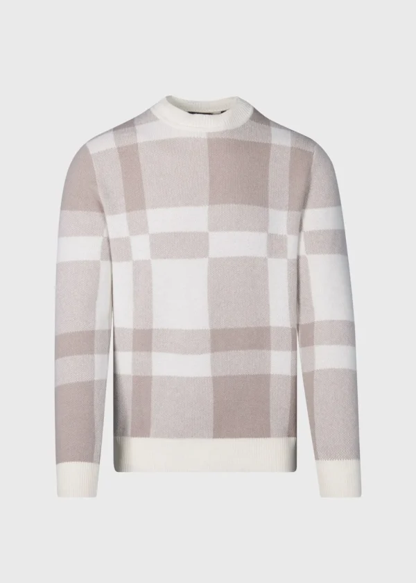 Cashmere Jacquard Crewneck Sweater