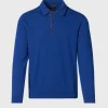 Cashmere Long Sleeve Polo With Suede