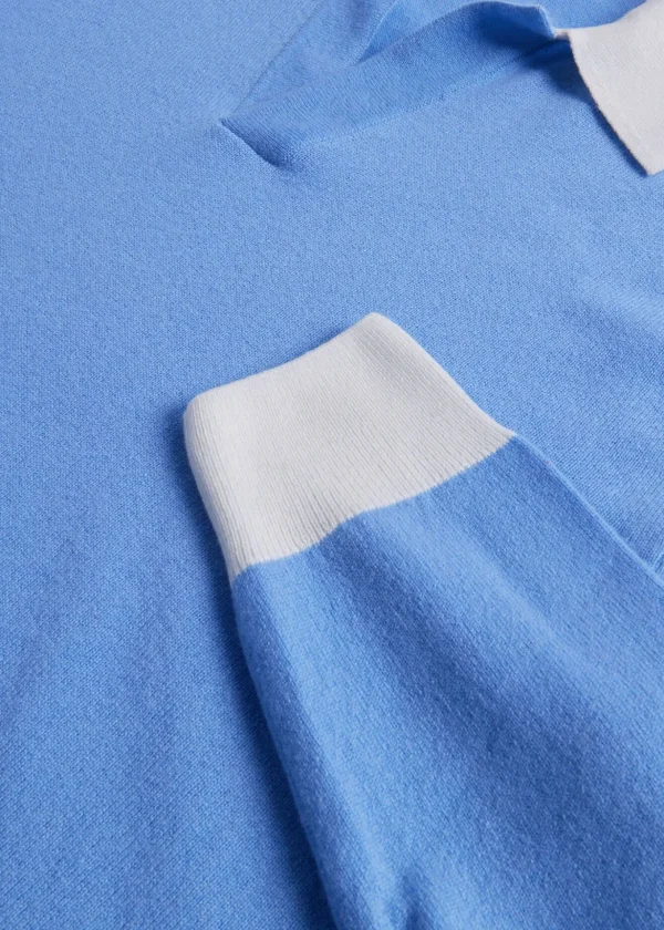 Cashmere Open Collar Polo