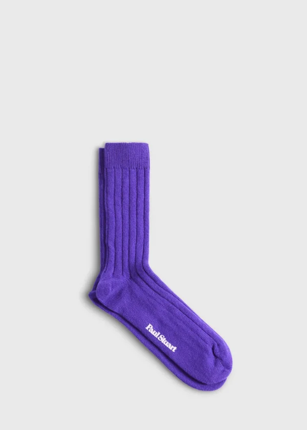 Cashmere Solid Ribbed Sock