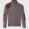 Cashmere Turtleneck With Suede Gun Patch