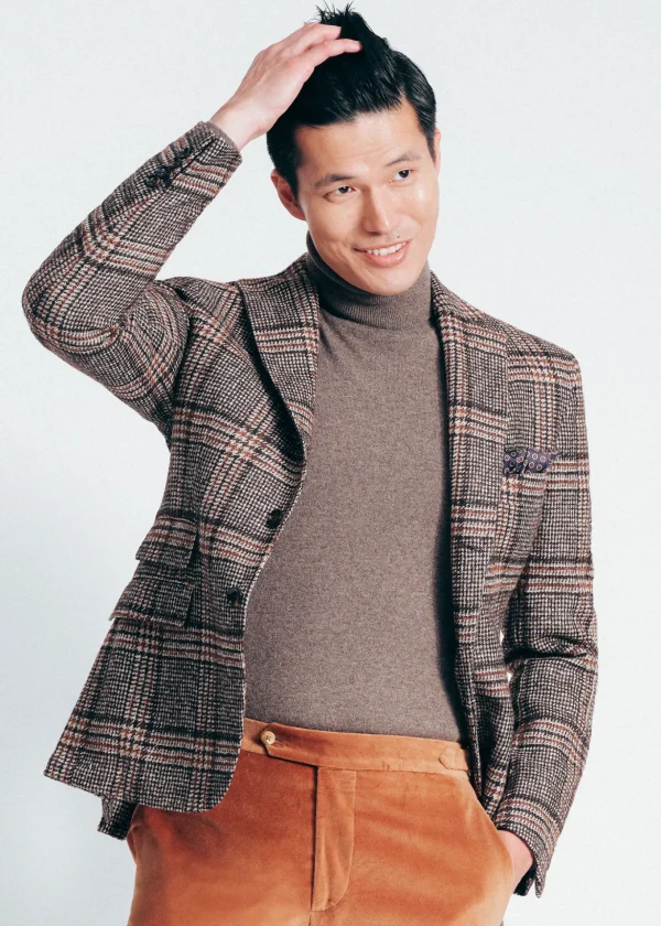 Cashmere Turtleneck With Suede Gun Patch