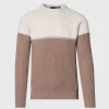 Cashmere Two Tone Crewneck Sweater