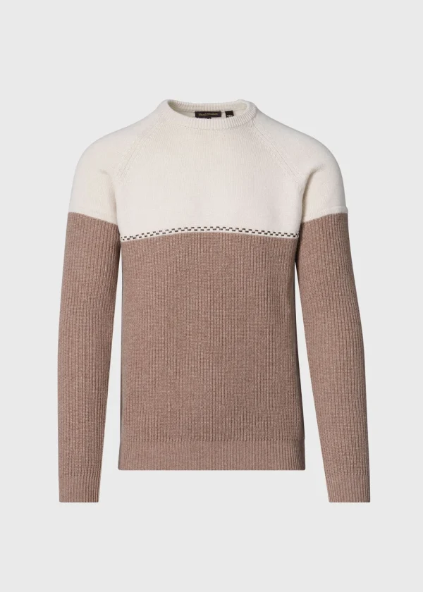 Cashmere Two Tone Crewneck Sweater