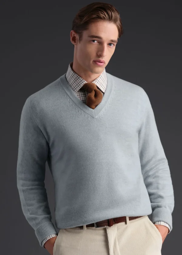 Classic Cashmere Double Ply V-Neck Sweater