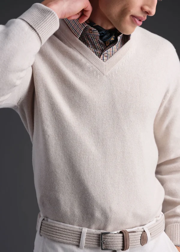 Classic Cashmere Double Ply V-Neck Sweater