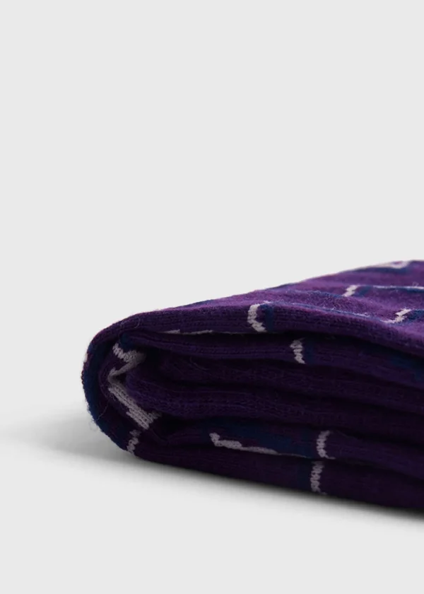 Cotton & Cashmere Blend Zig Zag Sock