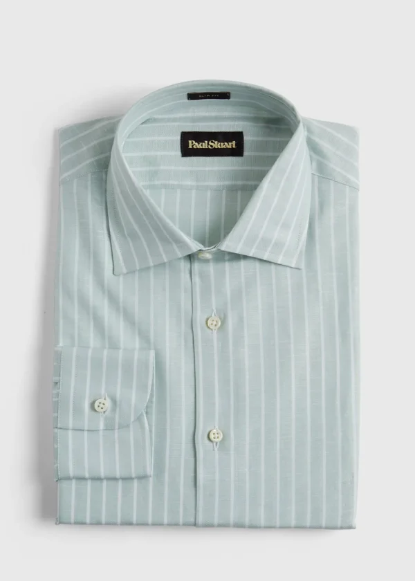 Cotton & Linen Striped Dress Shirt