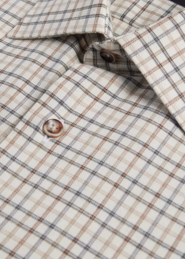 Cotton & Wool Flannel Tattersall Sport Shirt