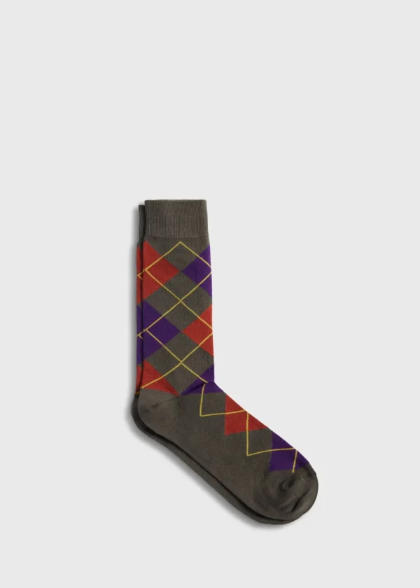 Cotton Blend Argyle Sock