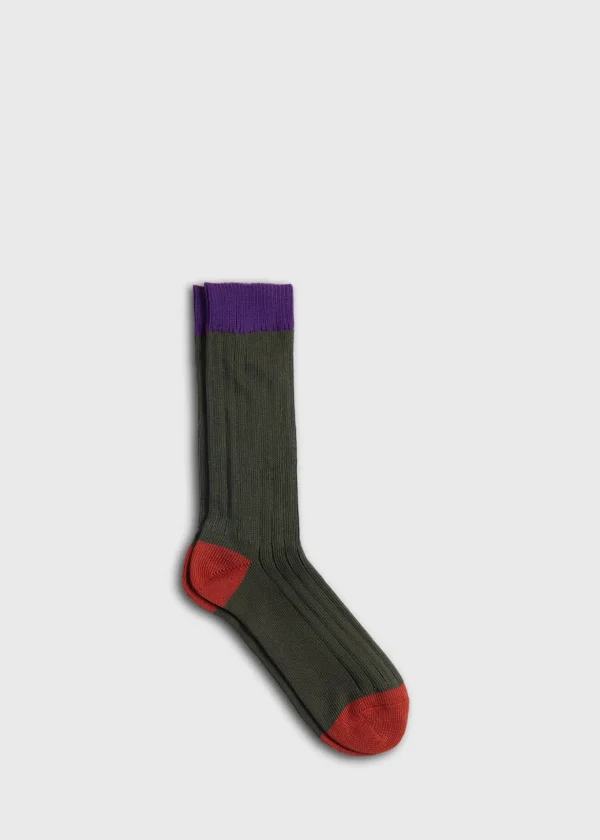 Cotton Blend Ribbed Sock