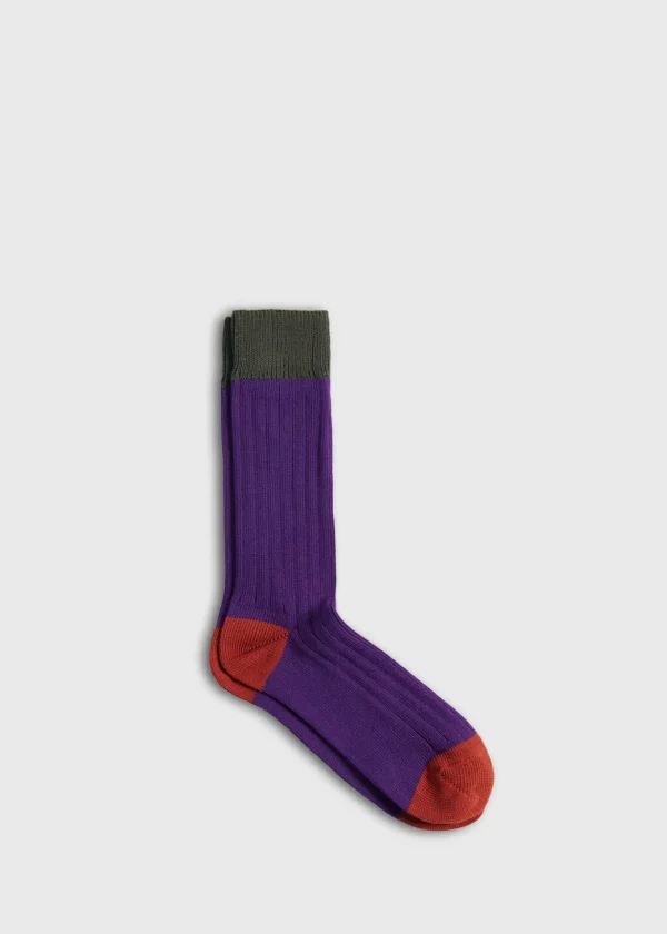 Cotton Blend Ribbed Sock