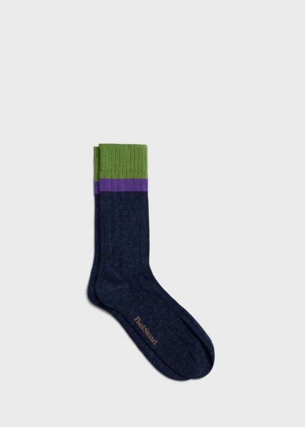 Cotton Denim Melange Sport Sock