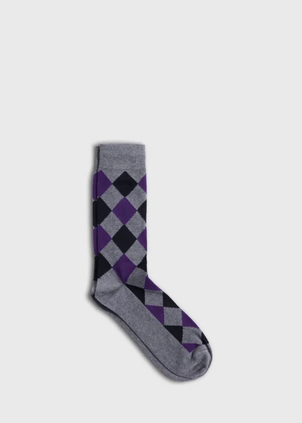 Cotton Diamond Motif Sock