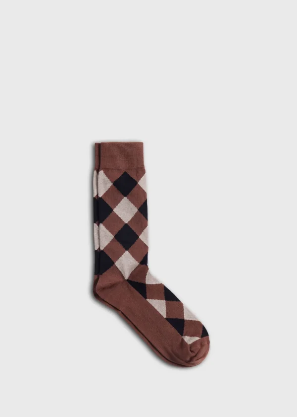 Cotton Diamond Motif Sock