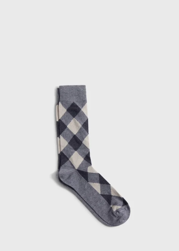 Cotton Diamond Motif Sock