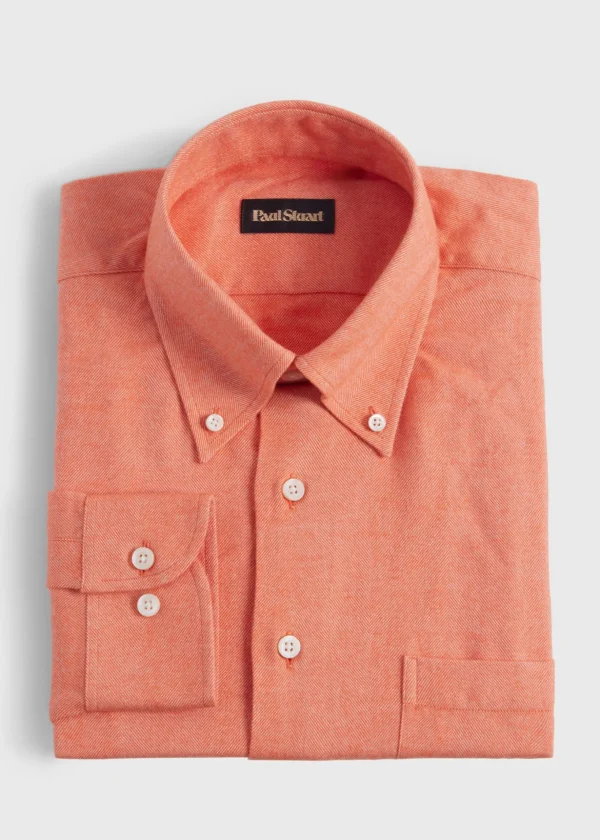 Cotton Flannel Herringbone Sport Shirt