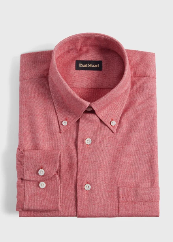 Cotton Flannel Herringbone Sport Shirt