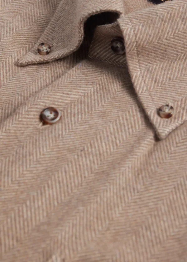 Cotton Flannel Herringbone Sport Shirt