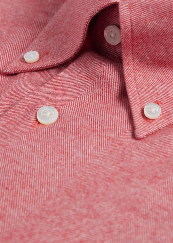 Cotton Flannel Herringbone Sport Shirt