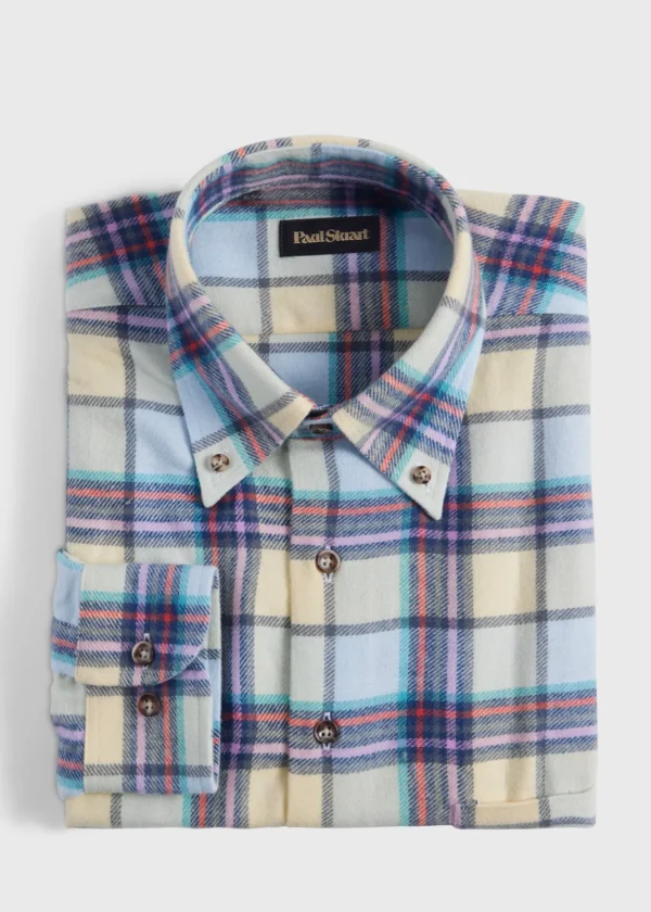 Cotton Flannel Plaid Sport Shirt