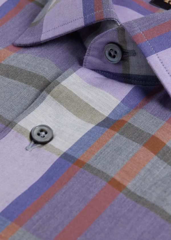 Cotton Flannel Plaid Sport Shirt