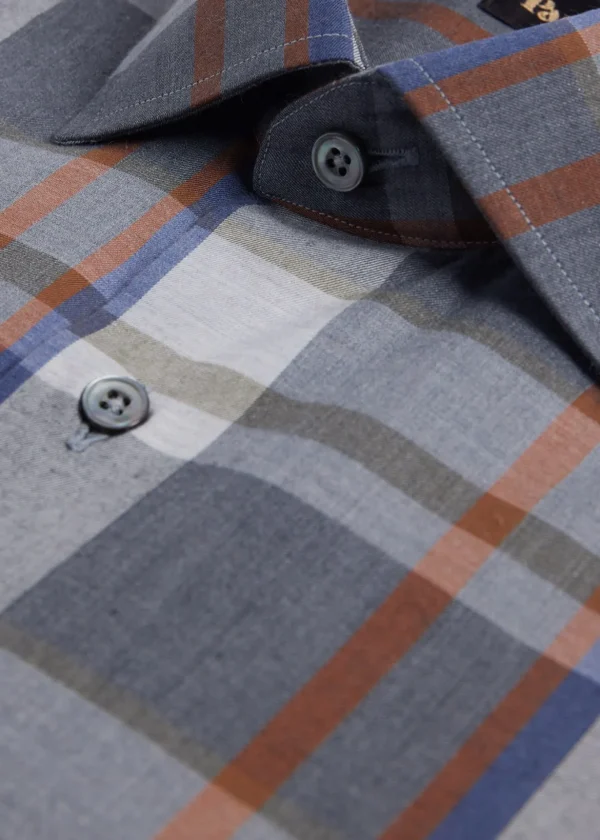 Cotton Flannel Plaid Sport Shirt