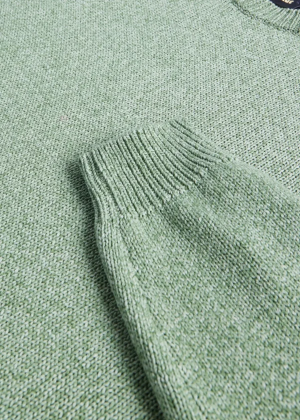 Cotton Melange Crewneck Sweater