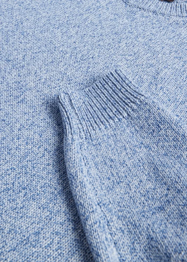 Cotton Melange Crewneck Sweater