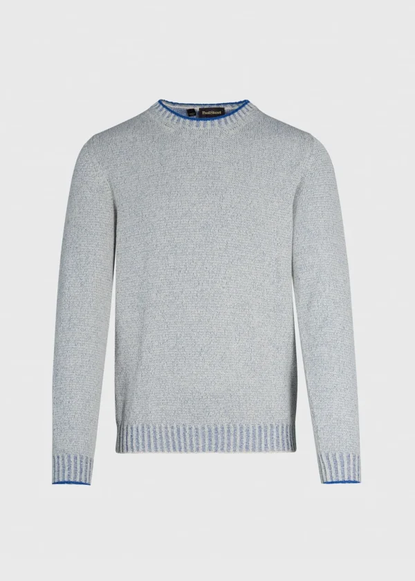 Cotton Mouliné Crewneck Sweater