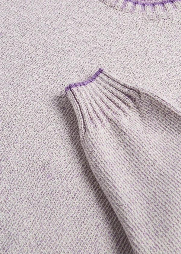 Cotton Mouliné Crewneck Sweater